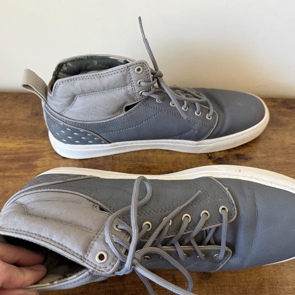 Vans Alomar Sneakers Men’s Size 13 Gray Leather High Tops Camo Interior - Picture 6 of 10